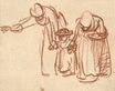 Рембрандт ван Рейн - Две женщины, обучающие ребенка ходить 1637