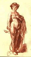 Рембрандт ван Рейн - Обнаженная женщина с Змеей. Клеопатра 1637