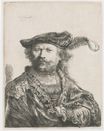 Рембрандт ван Рейн - Автопортрет в бархатной шапочке с пером 1638