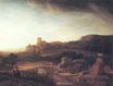 Рембрандт ван Рейн - Пейзаж с Ветряной мельницей 1640