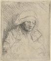 Рембрандт ван Рейн - Больная женщина с большим белым головным убором. Саския 1642