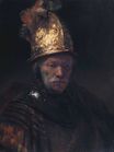 Рембрандт ван Рейн - Портрет мужчины с золотым шлемом 1648