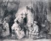 Рембрандт ван Рейн - Студия, cцена с натурщиками 1650