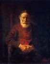 Рембрандт ван Рейн - Портрет старого человека в красном 1652-1654