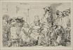 Рембрандт ван Рейн - Сидящий Христос дискутирует с врачами, малый рисунок 1654