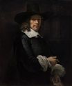 Рембрандт ван Рейн - Портрет джентльмена с высокой шляпой и перчатками 1660