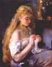 Огюст Ренуар - Девушка за вязанием 1875