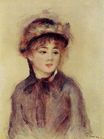 Огюст Ренуар - Бюст женщины в шляпе 1881