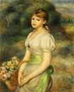 Молодая девушка с корзиной цветов 1888