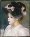 Молодая девушка в розово-черной шляпе 1890