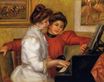 Молодые девушки на фортепиано. Дочери Генри Леролле, Ивонна и Кристин 1892-1897
