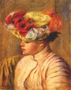 Молодая женщина в шляпе с цветами 1892