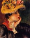 Голова молодой женщины желтой шляпе 1894