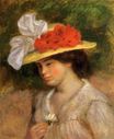 Огюст Ренуар - Женщина в шляпе с цветами 1899