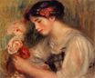 Огюст Ренуар - Портрет Габриель. Молодая девушка с цветами 1900