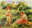 Огюст Ренуар - Две молодые женщины в пейзаже 1916