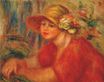 Женщина в шляпе с цветами 1917