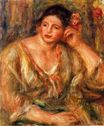 Огюст Ренуар - Мадлен, опираясь на локоть с цветами в волосах 1918