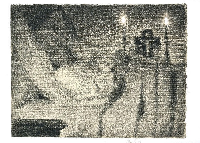 Жорж-Пьер Сёра - Анаис Февр Омонте на смертном одре 1887