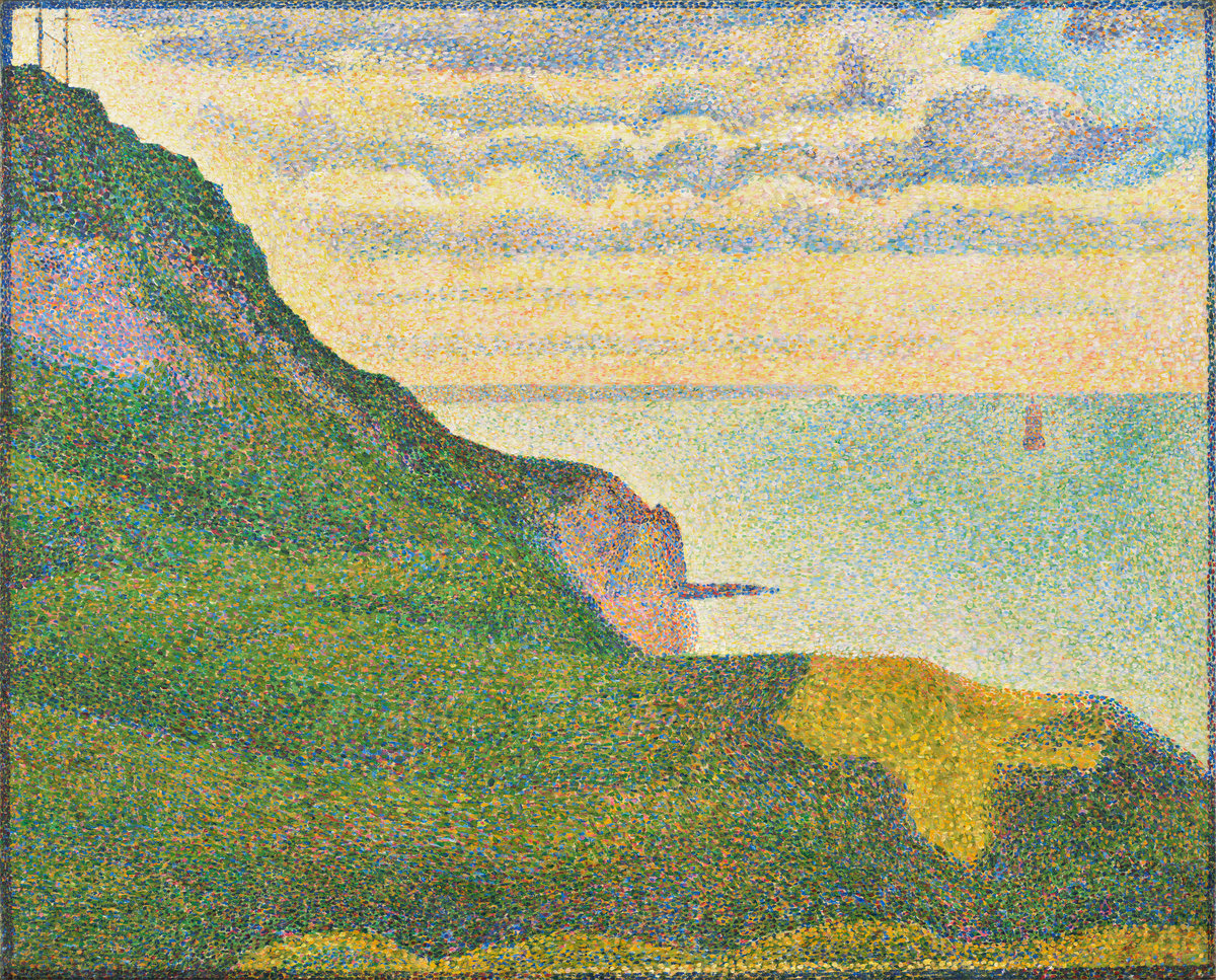 Жорж-Пьер Сёра - Порт-ан-Бессен, маяк и скалы 1888