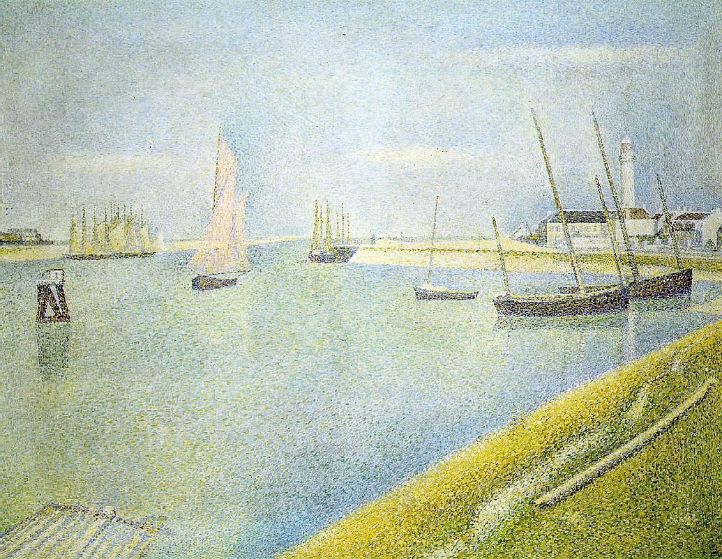 Жорж-Пьер Сёра - Канал в Гравлине, в направлении моря 1890