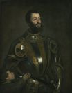 Titian - Portrait of Alfonso d`Avalos, in Armor with a Page 1533