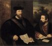 Тициан, Тициано Вечеллио - Французский кардинал Жорж д'Арманьяк и его секретарь Г. Филандерье 1510-1576