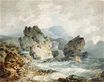 Уильям Тёрнер - Залив на скалистом побережье с бегущим человеком 1792-1793