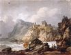 Уильям Тёрнер - Пейзажная композиция с разрушенным замком на скале 1792