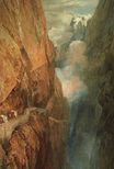 Уильям Тёрнер - Проход горы Сент-Готард, взятый из Центра Кузницы Teufels, Дьявольский мост, Швейцария 1804