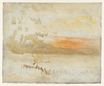 Уильям Тёрнер - Закат с пляжа с волнолом 1845