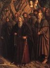 Ян ван Эйк - Гентский алтарь, фрагмент. Шествие отшельников и пилигримов 1432