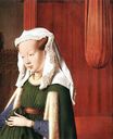 Ян ван Эйк - Джованни Арнольфини и его жена Джованна Ченами. Портрет четы Арнольфини, фрагмент 1434