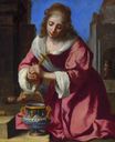 Ян Вермеер - Святая Пракседа, по работе Феличе Фичерилли 1655