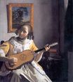 Ян Вермеер - Гитаристка. Молодая женщина играет на гитаре 1670-1672