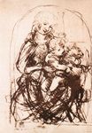 Набросок Мадонны с ребенком и кошкой 1478