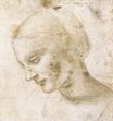 Леонардо да Винчи - Этюд женской головы 1490