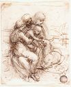 Леонардо да Винчи - Мадонна с младенцем, святой Анной и святым Иоанном Крестителем 1503
