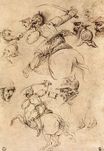 Леонардо да Винчи - Этюд битв на лошадях 1504