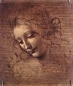 Леонардо да Винчи - Голова молодой женщины с растрепанными волосами. Леда 1508