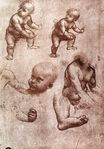 Леонардо да Винчи - Этюд ребенка 1508