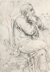 Леонардо да Винчи - Сидящий старик 1510