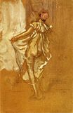 Танцующая женщина в розовой одежде, увиденная сзади 1890