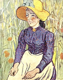 Винсент ван Гог - Крестьянка на фоне пшеницы 1890
