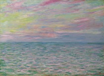 Клод Моне - Закат в Пурвилле, открытое море 1882
