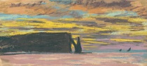Клод Моне - Этрета, скала д'Аваль. Закат 1883-1885
