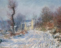 Клод Моне - Дорога в Живерни зимой 1885 г.