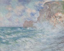 Клод Моне - Этрета, скала и Порт-д'Амонт, большое море 1883