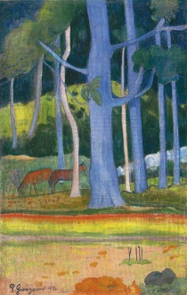 Поль Гоген - Пейзаж с синими стволами 1892