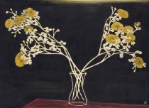 Санью (Сан Ю или Чанг Ю) - Хризантемы в стеклянной вазе 1950-х годов